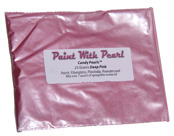 25 Gram Bag of Deep Pink Color Pearls for custom paint and coatings of every kind.