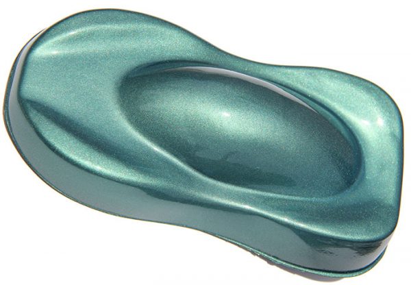 Teal green Color Pearls painted on a speed shape. Use in any custom coating.